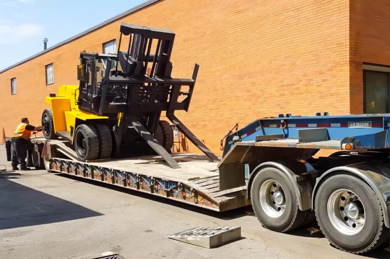 Heavy haul trucking, big forklift delivery